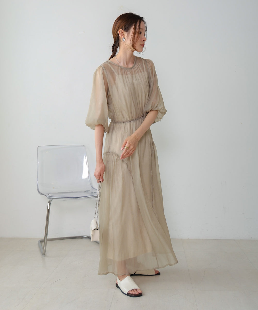 sheer volume sleeve onepiece