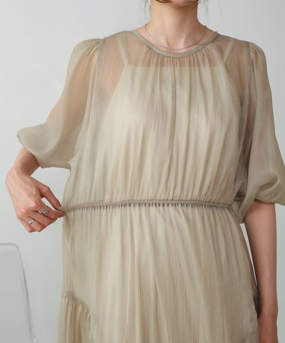 sheer volume sleeve onepiece