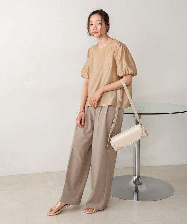 tulle bustier + volume sleeve blouse set