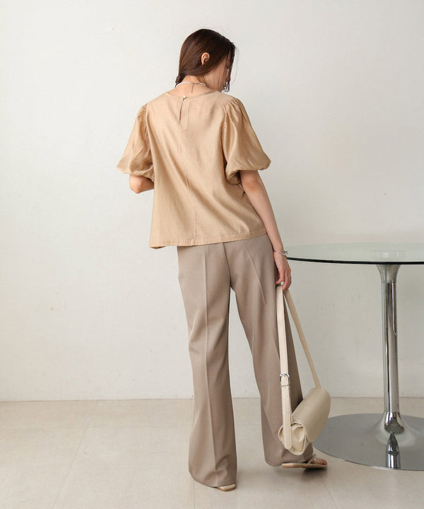 tulle bustier + volume sleeve blouse set