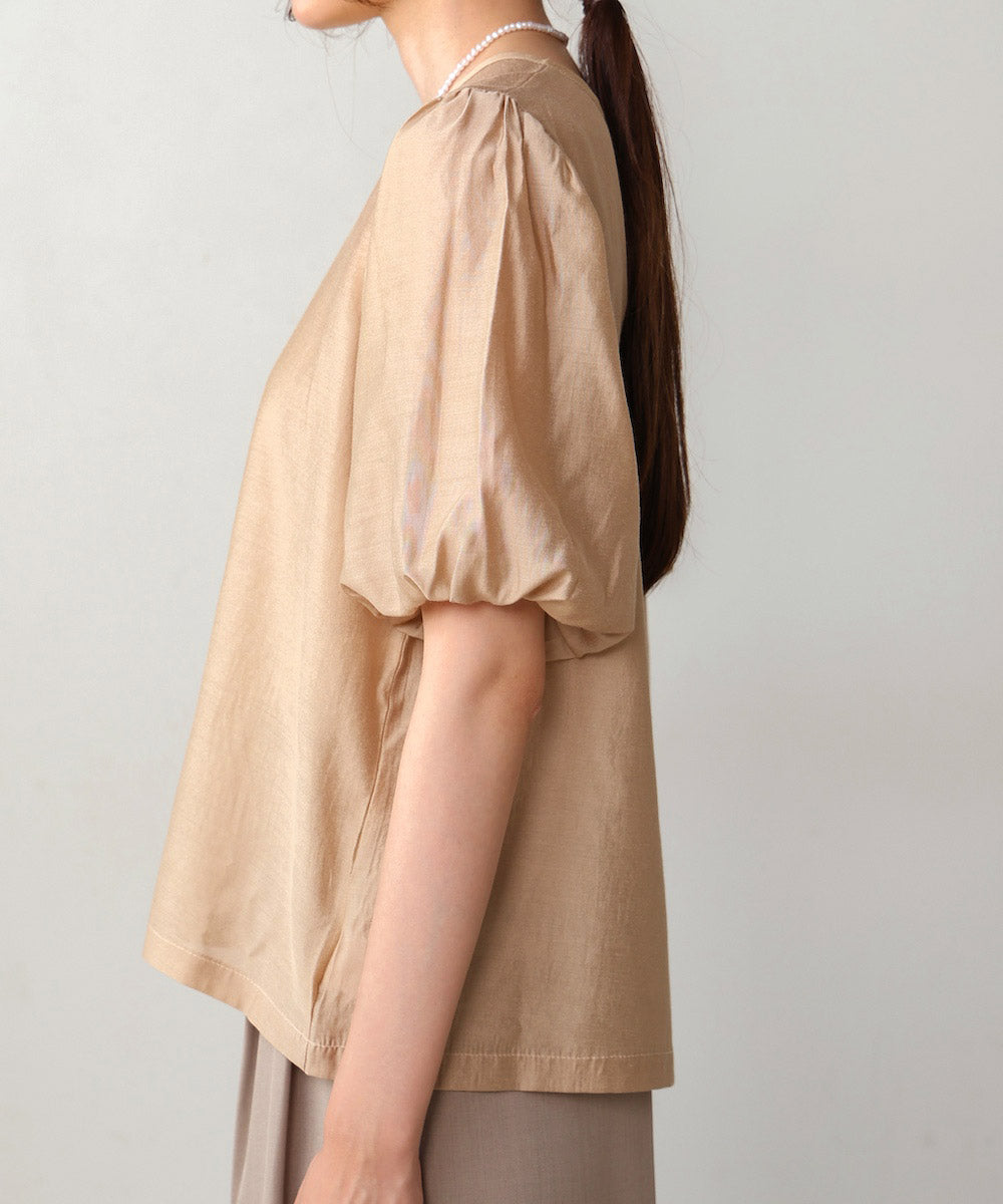 tulle bustier + volume sleeve blouse set