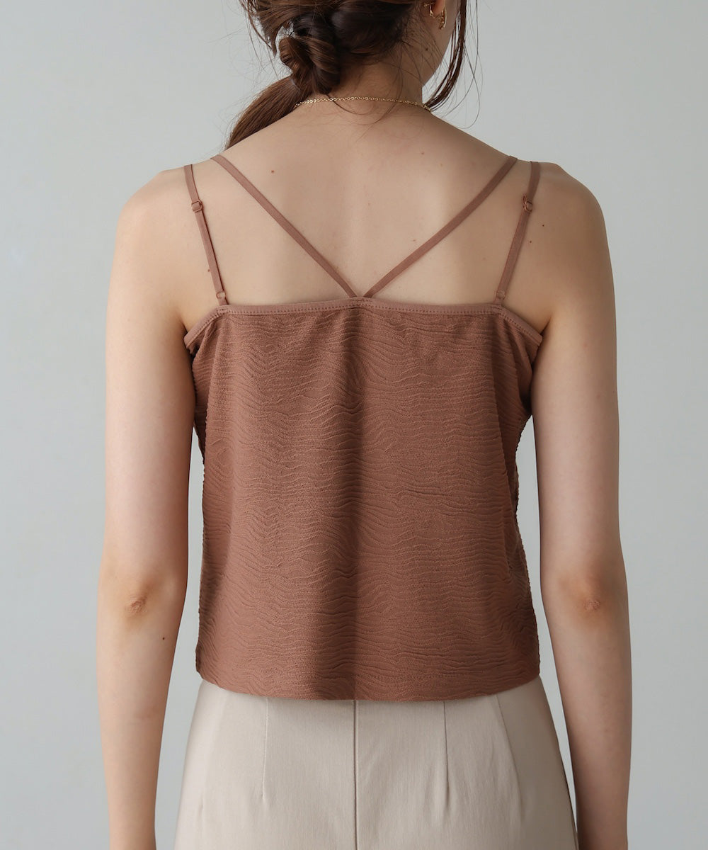 short length jacquard camisole with cup