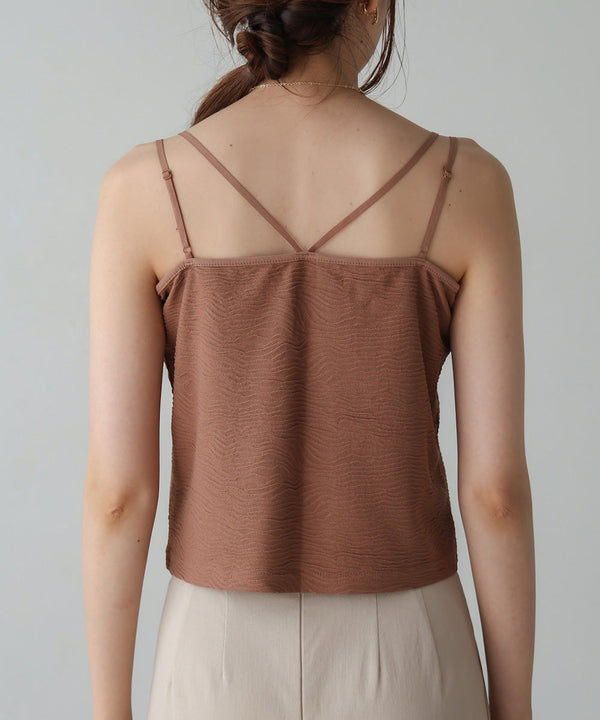 short length jacquard camisole with cup