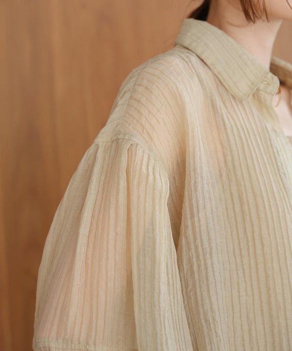 タックスリーブコンパクトシアーシャツブラウス