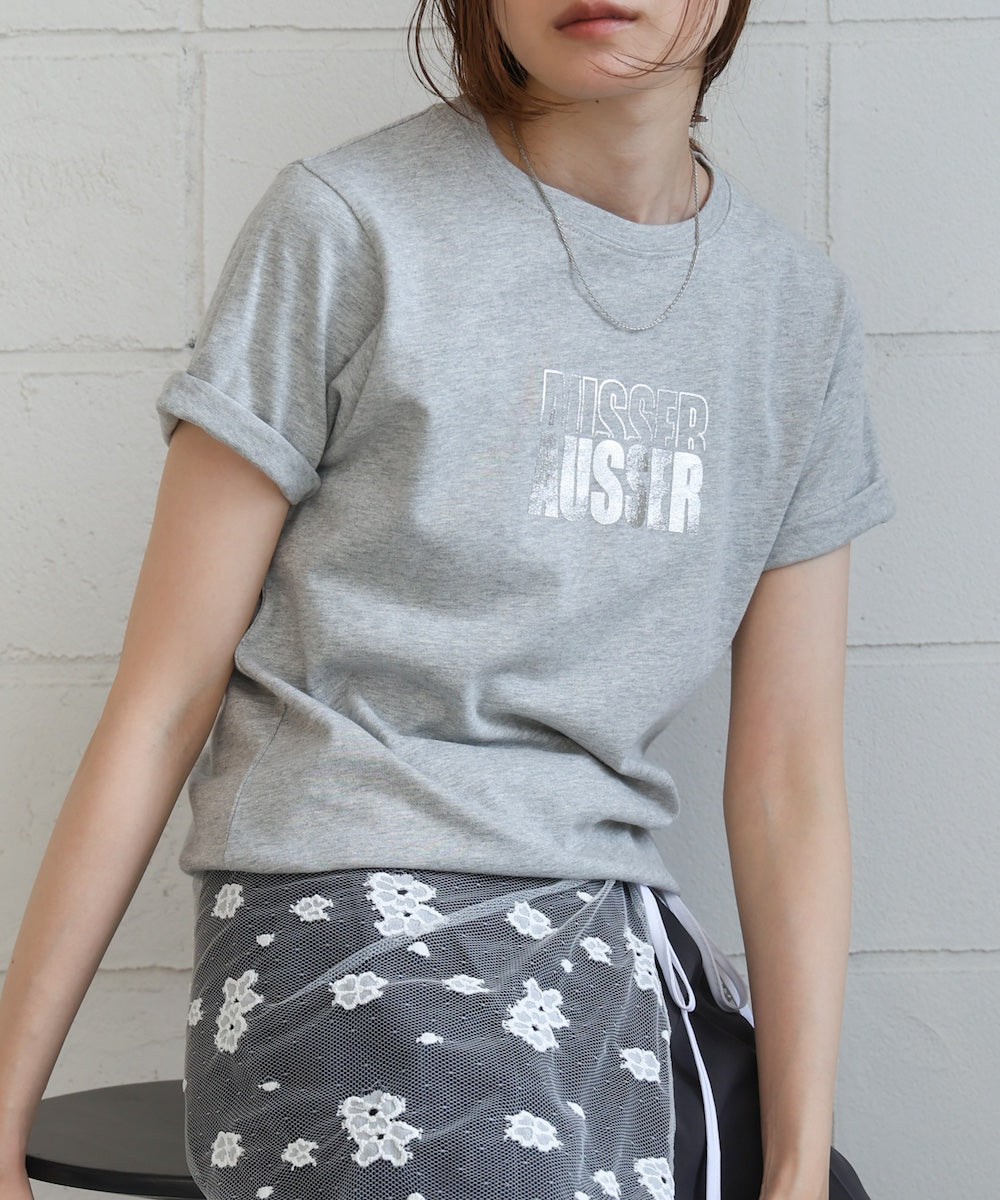 シルバーロゴプリントＴシャツ