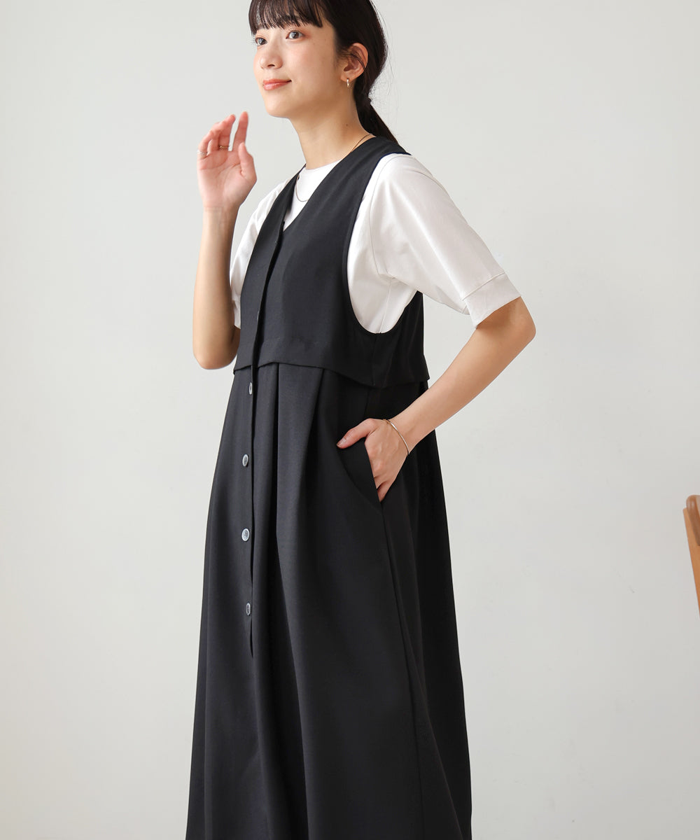 リネンライクジレワンピース