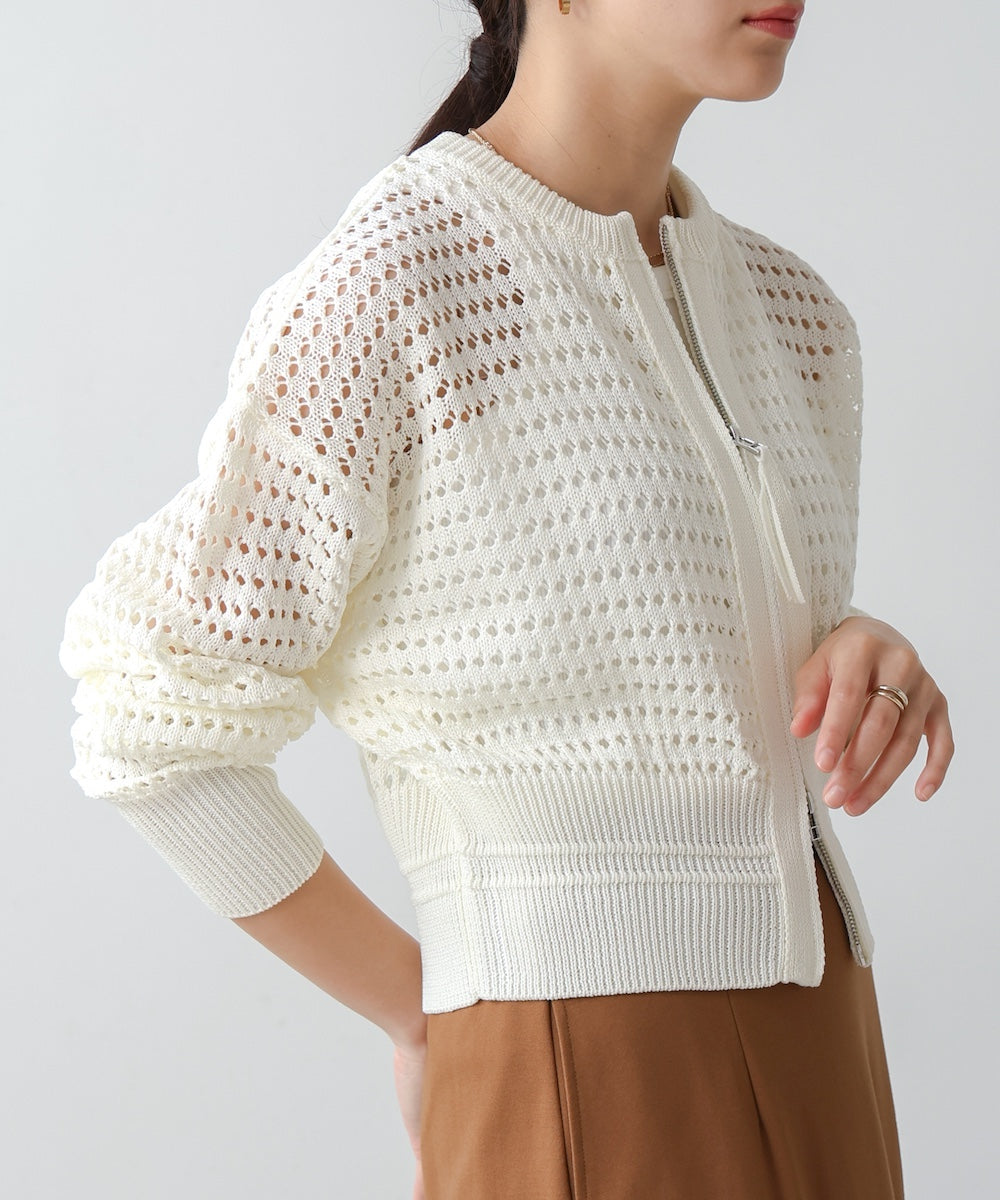 【WEB限定】メッシュニットブルゾン