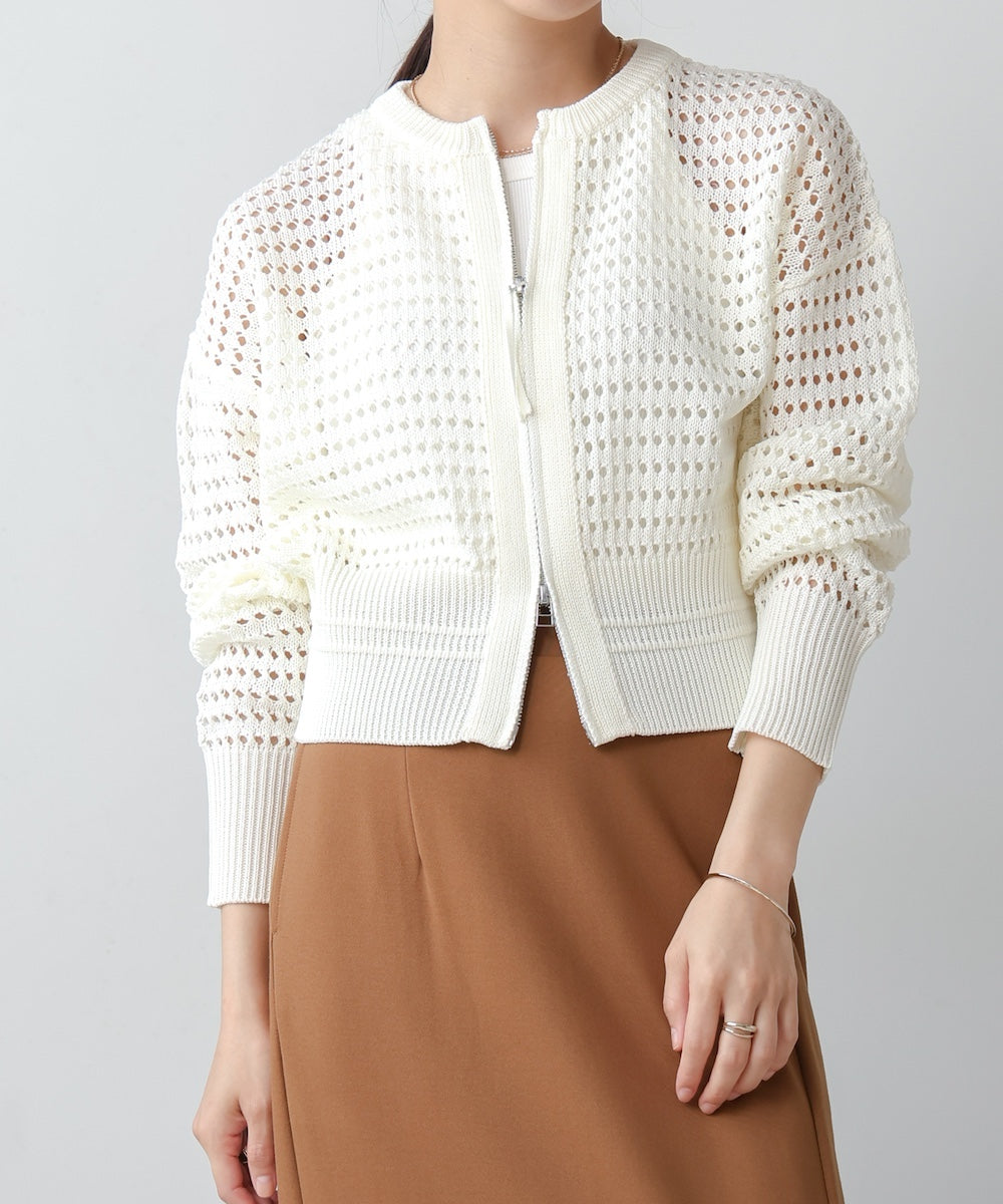 【WEB限定】メッシュニットブルゾン