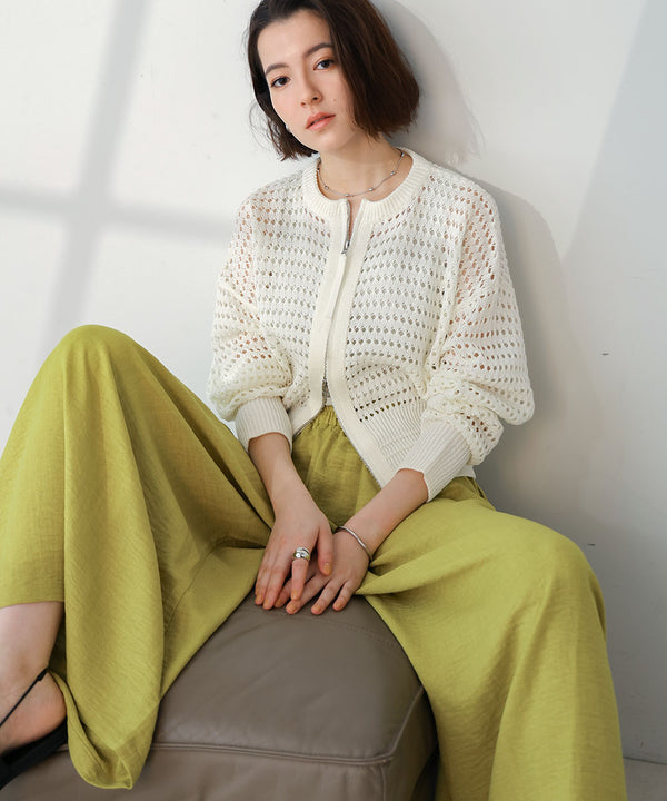 【WEB限定】メッシュニットブルゾン