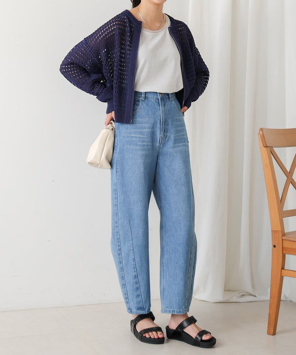 【WEB限定】メッシュニットブルゾン