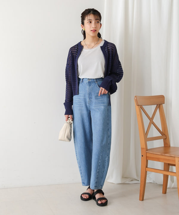 【WEB限定】メッシュニットブルゾン