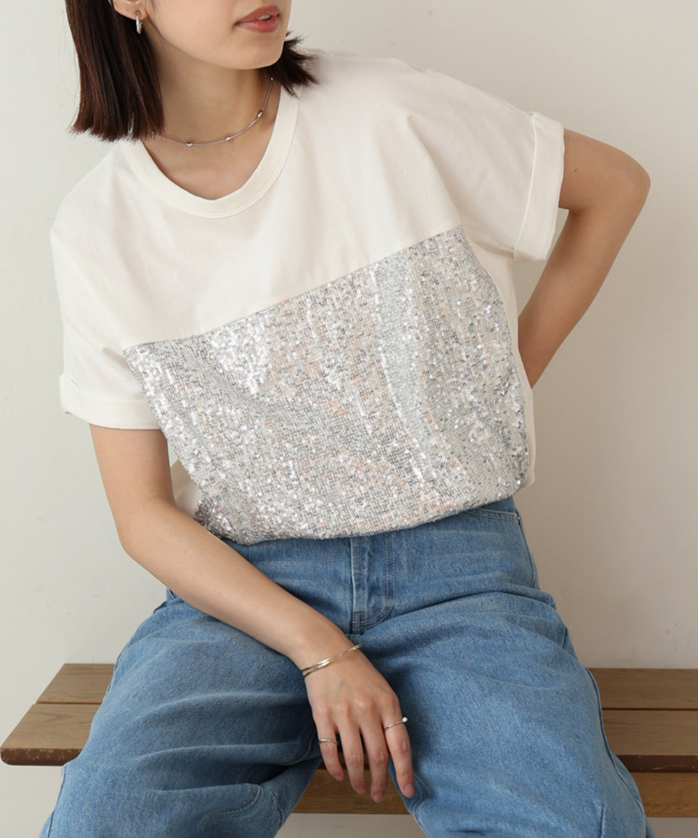 スパンコールビスチェレイヤードプルオーバー