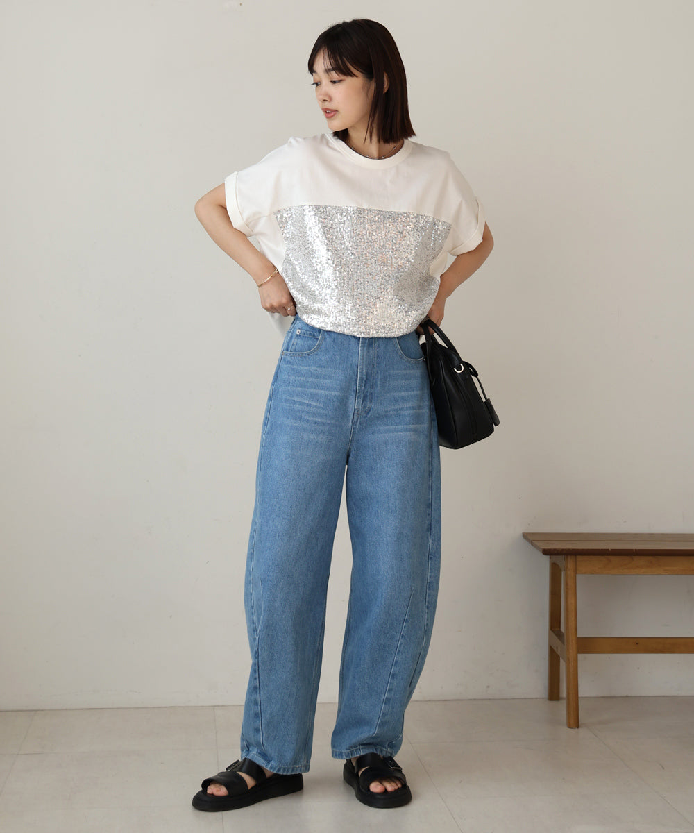 スパンコールビスチェレイヤードプルオーバー