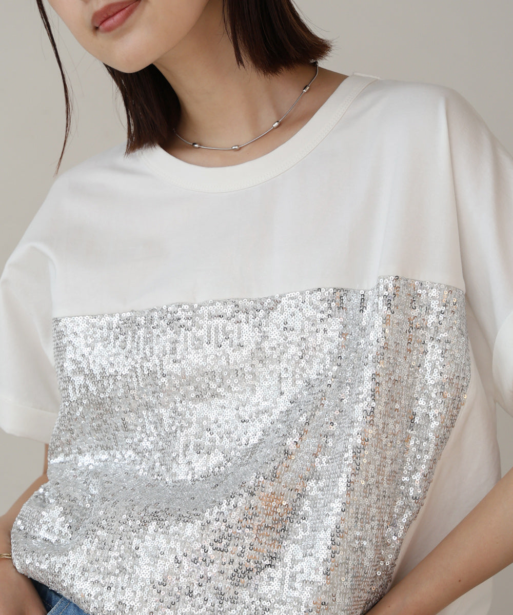 スパンコールビスチェレイヤードプルオーバー