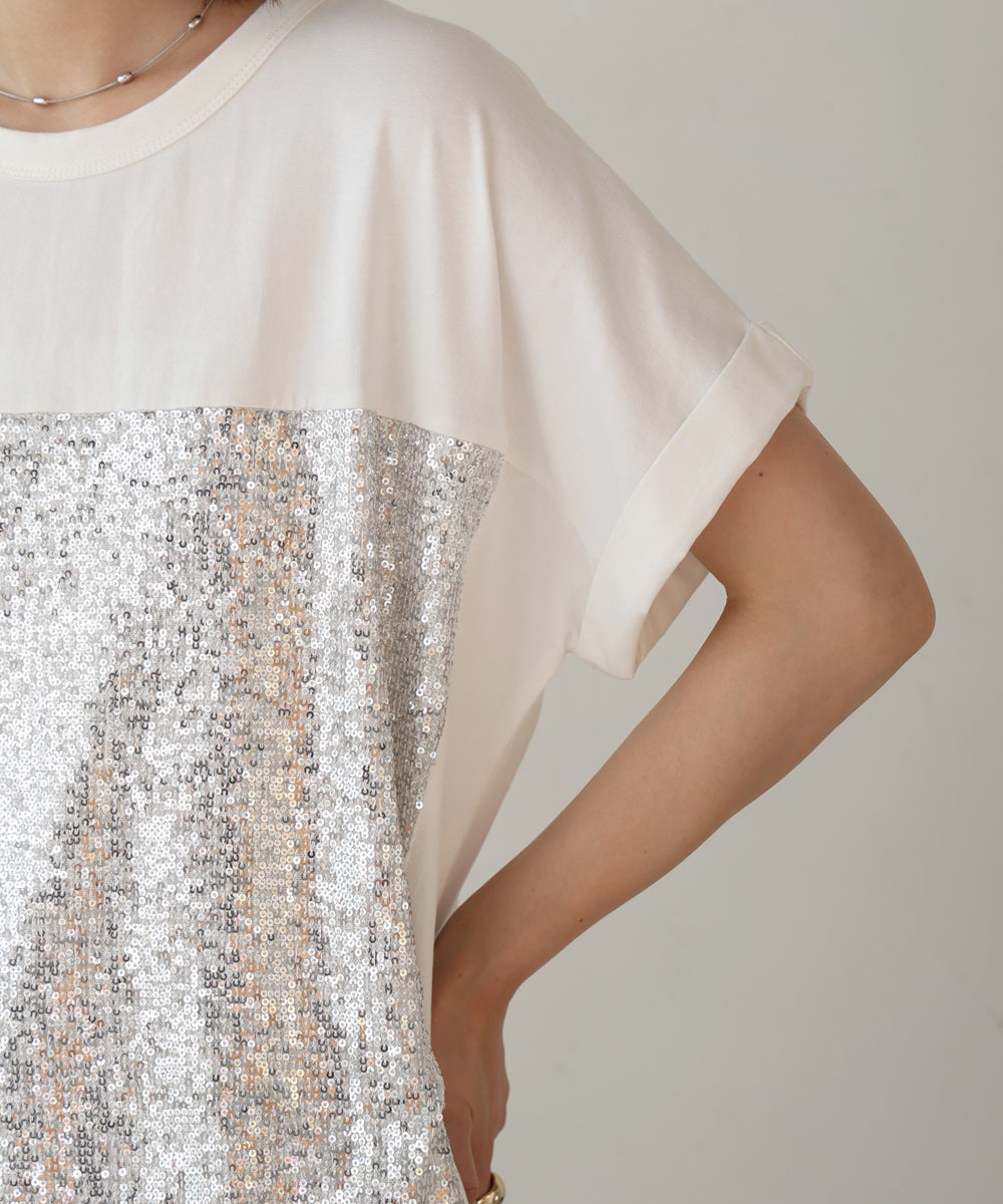 スパンコールビスチェレイヤードプルオーバー