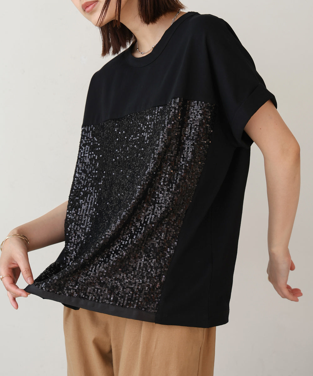 スパンコールビスチェレイヤードプルオーバー