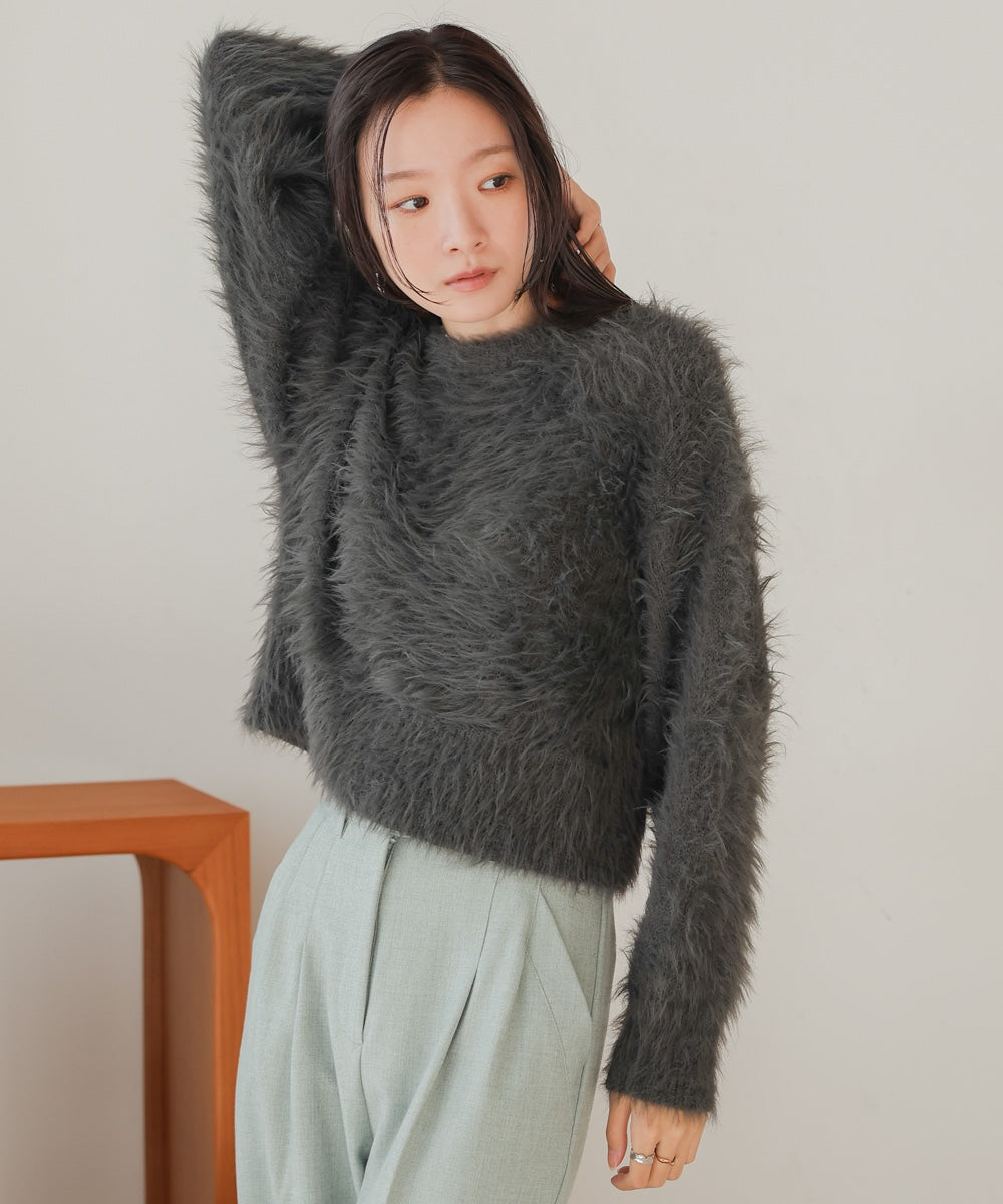 前後2WAYシャギーカーディガン