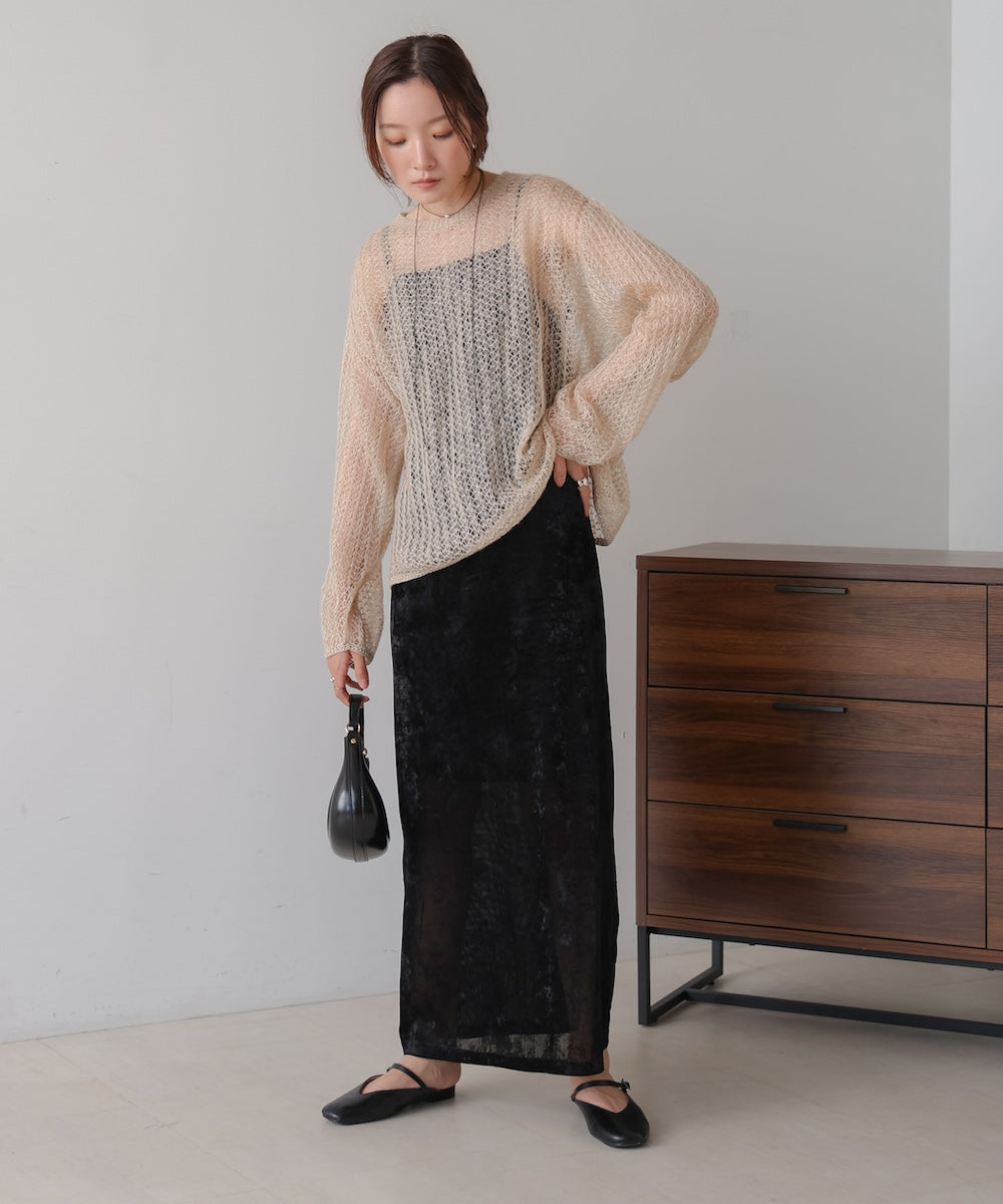 【S・Mサイズ展開】シアーベロアカップ付きキャミワンピース