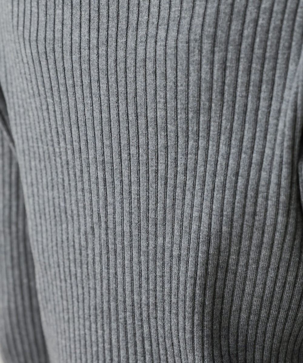 tulle layered ribbed knit