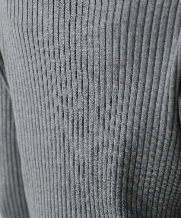 tulle layered ribbed knit