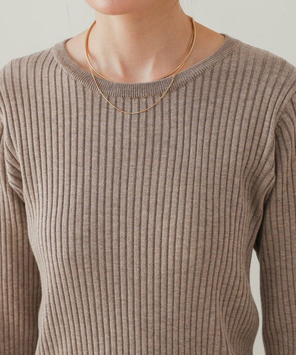 tulle layered ribbed knit