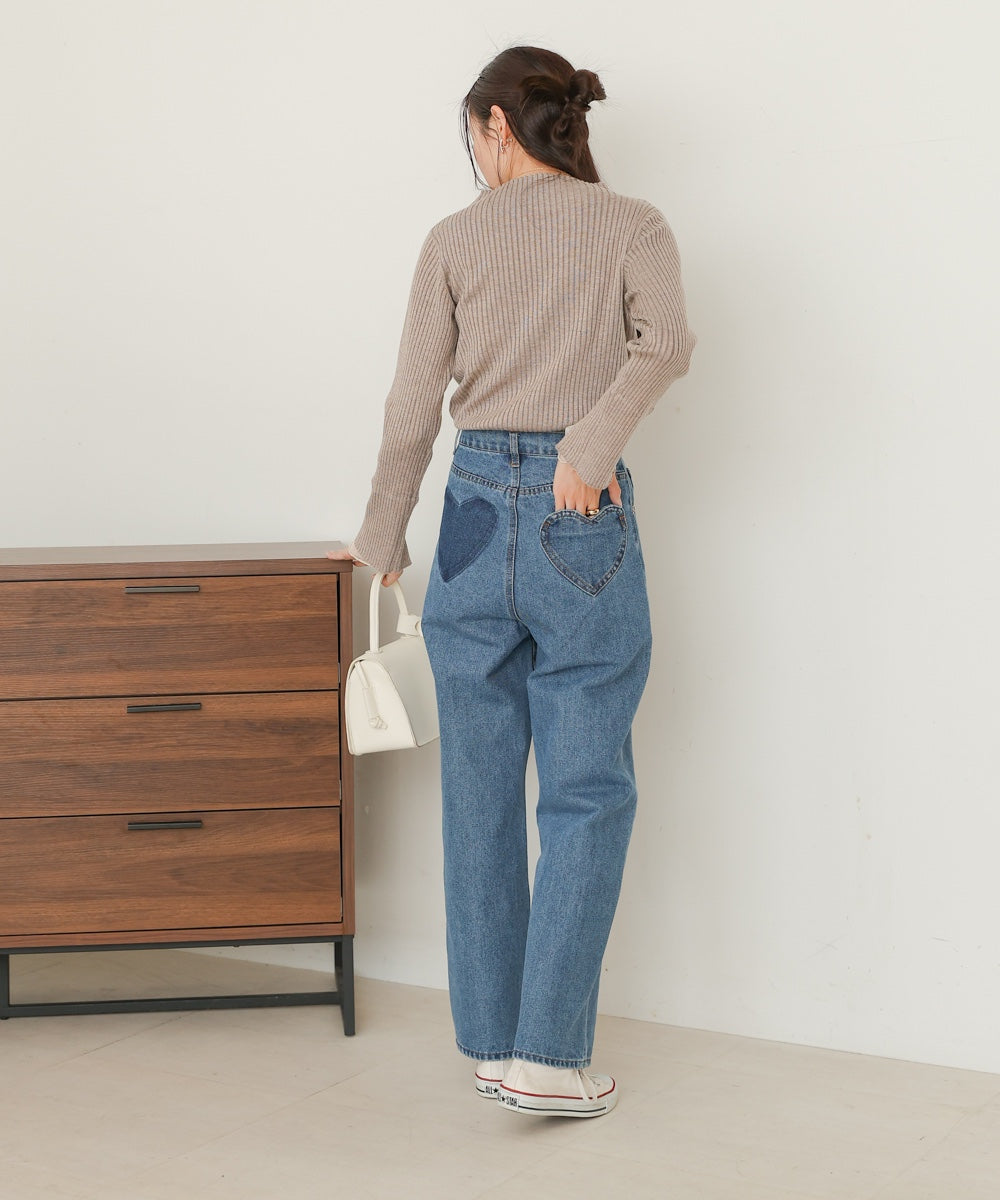 tulle layered ribbed knit