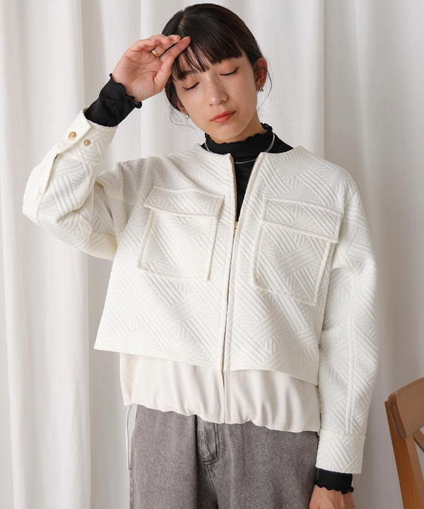 ふくれジャガードブルゾン