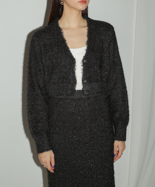 LAME KNIT CARDIGAN