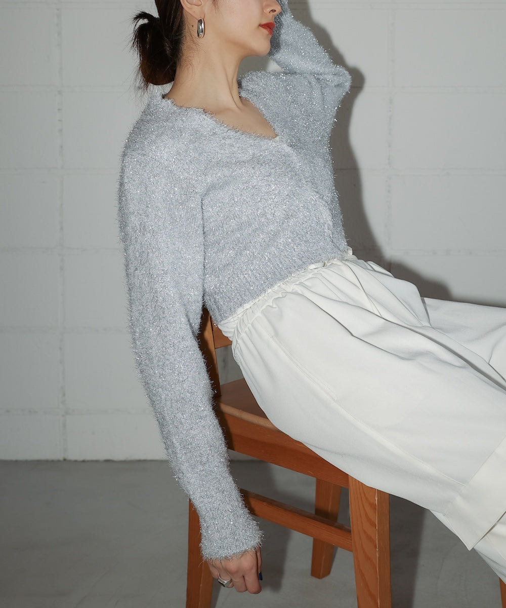 LAME KNIT CARDIGAN