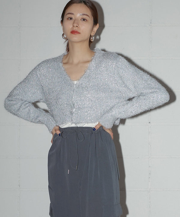 LAME KNIT CARDIGAN