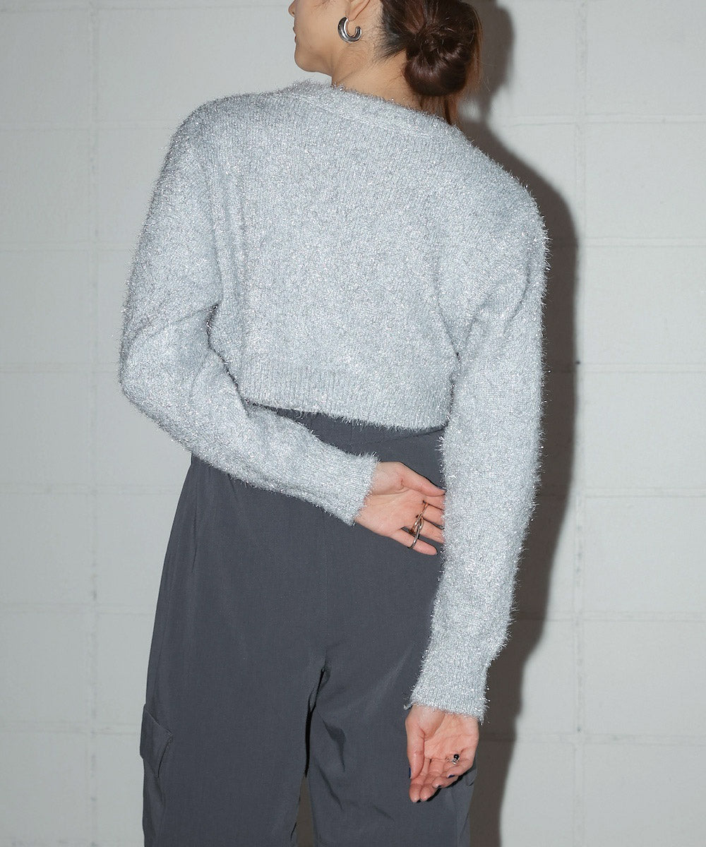 LAME KNIT CARDIGAN