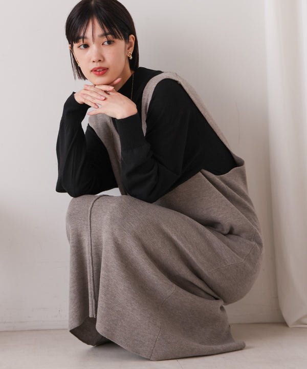 毛混ハイネックセットワンピース
