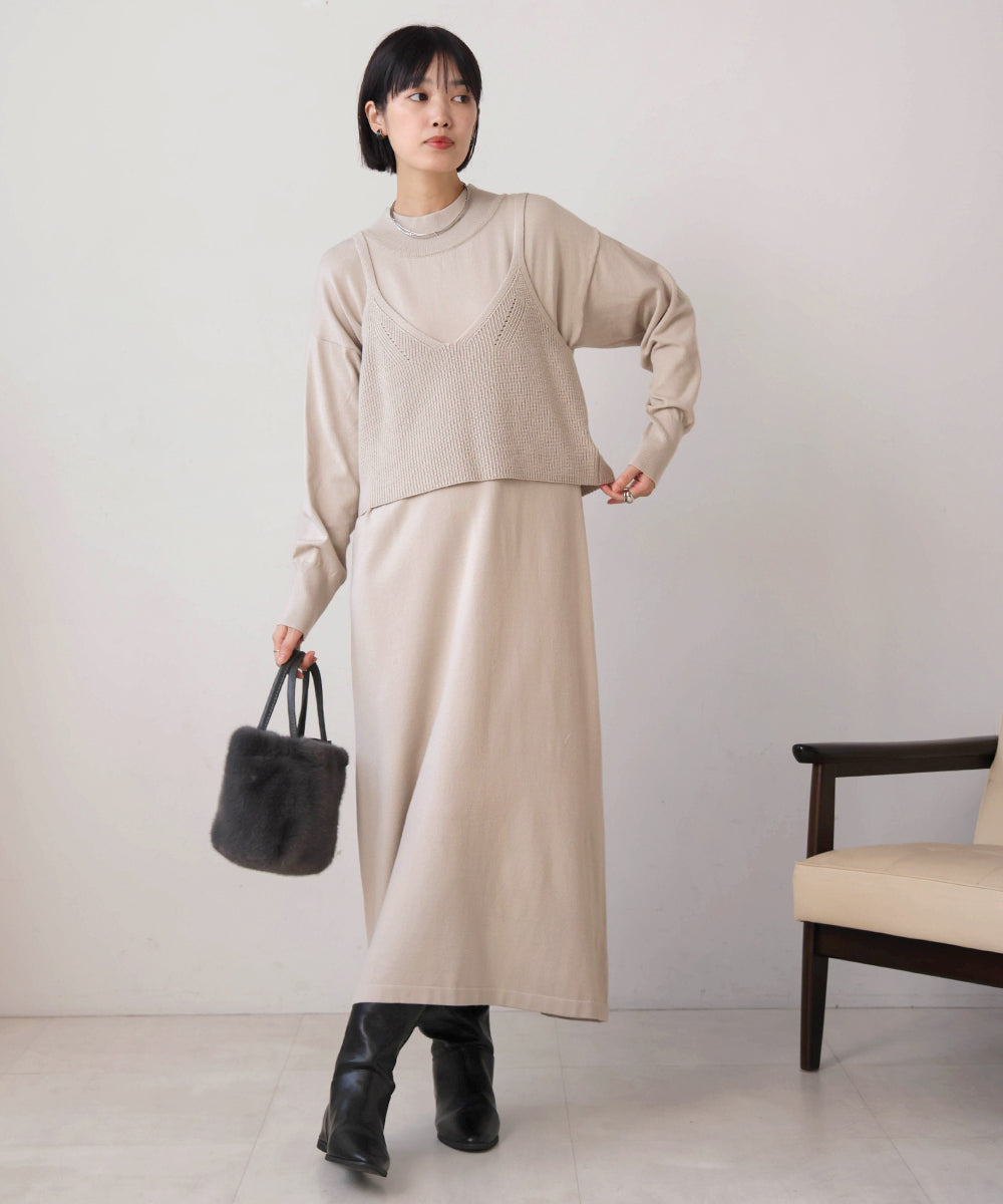 【WEB限定】キャミニットワンピースセット