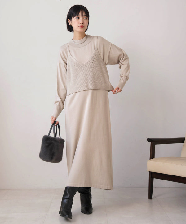 【WEB限定】キャミニットワンピースセット