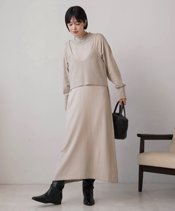 【WEB限定】キャミニットワンピースセット