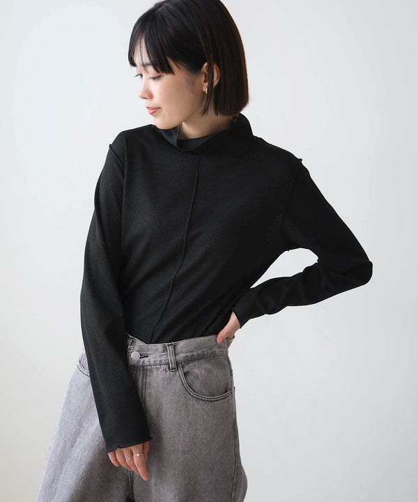 【再入荷】シルバーラメハイネックインナー