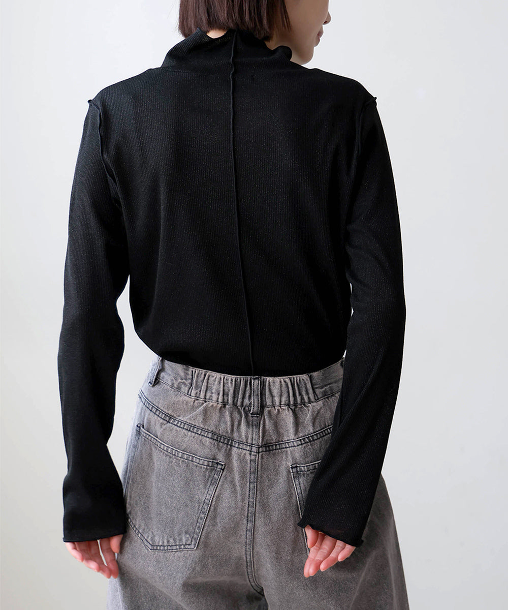 【再入荷】シルバーラメハイネックインナー