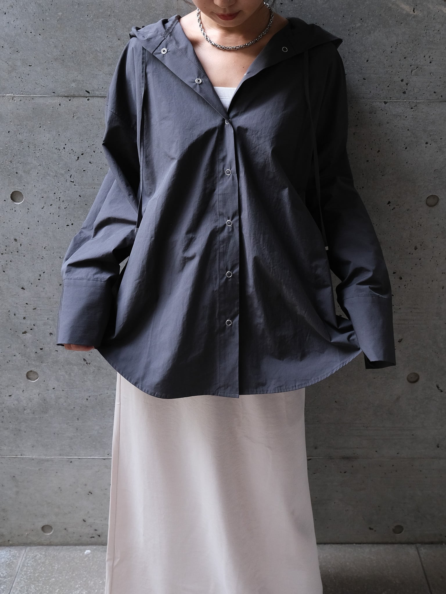 NYLON HOODED SHIRT(ﾅｲﾛﾝﾌｰﾄﾞｼｬﾂ)