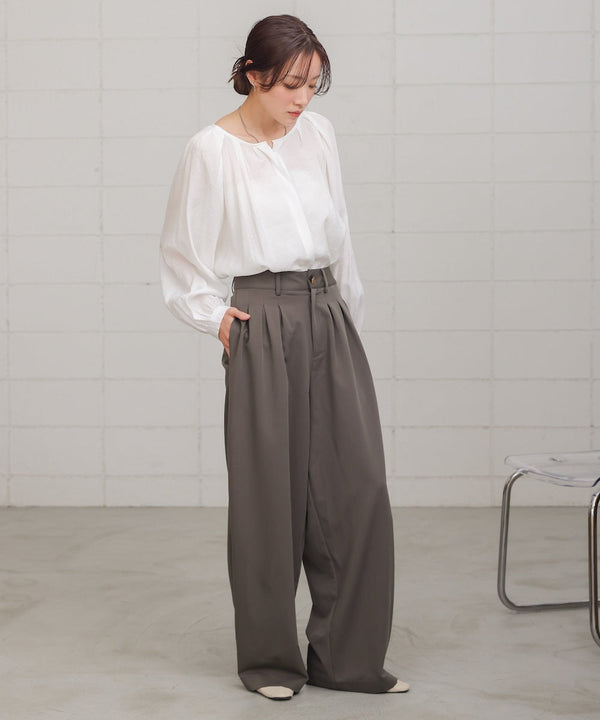【S・Mサイズ展開】フロントタックワイドパンツ