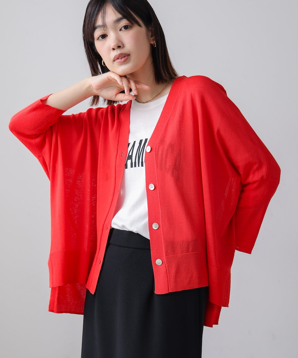 ［新色追加］ＵＶサラサラＢＯＸシルエット前後差カーディガン