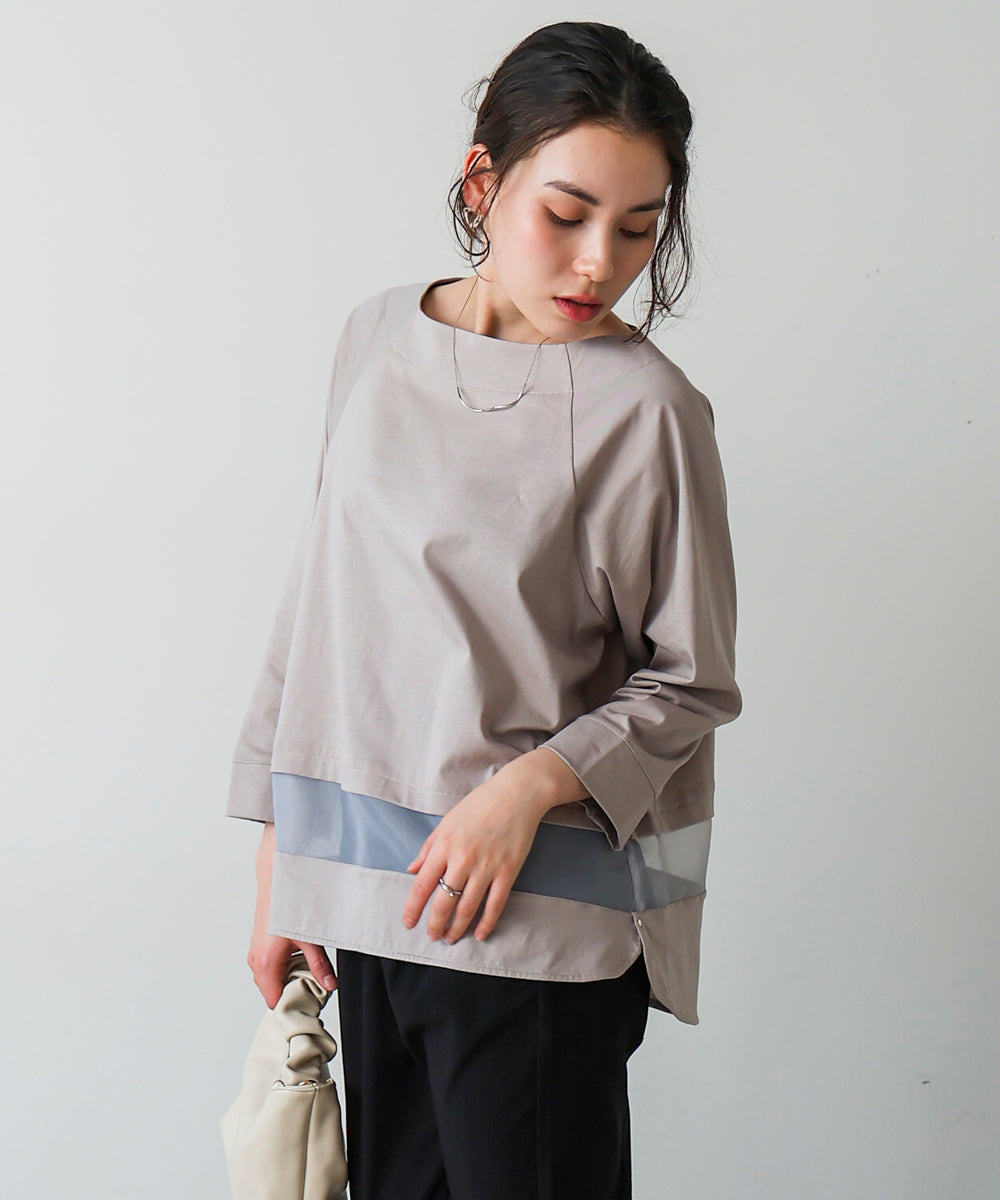 Ｗシルケットシアーラインプルオーバー