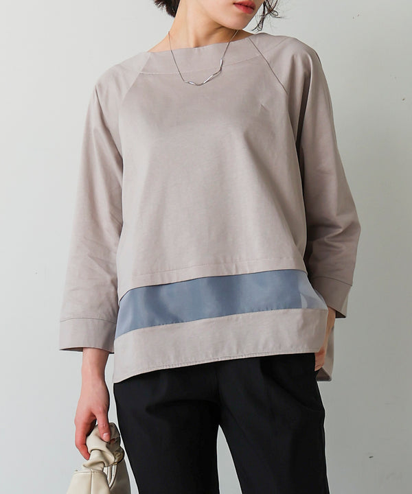 Ｗシルケットシアーラインプルオーバー