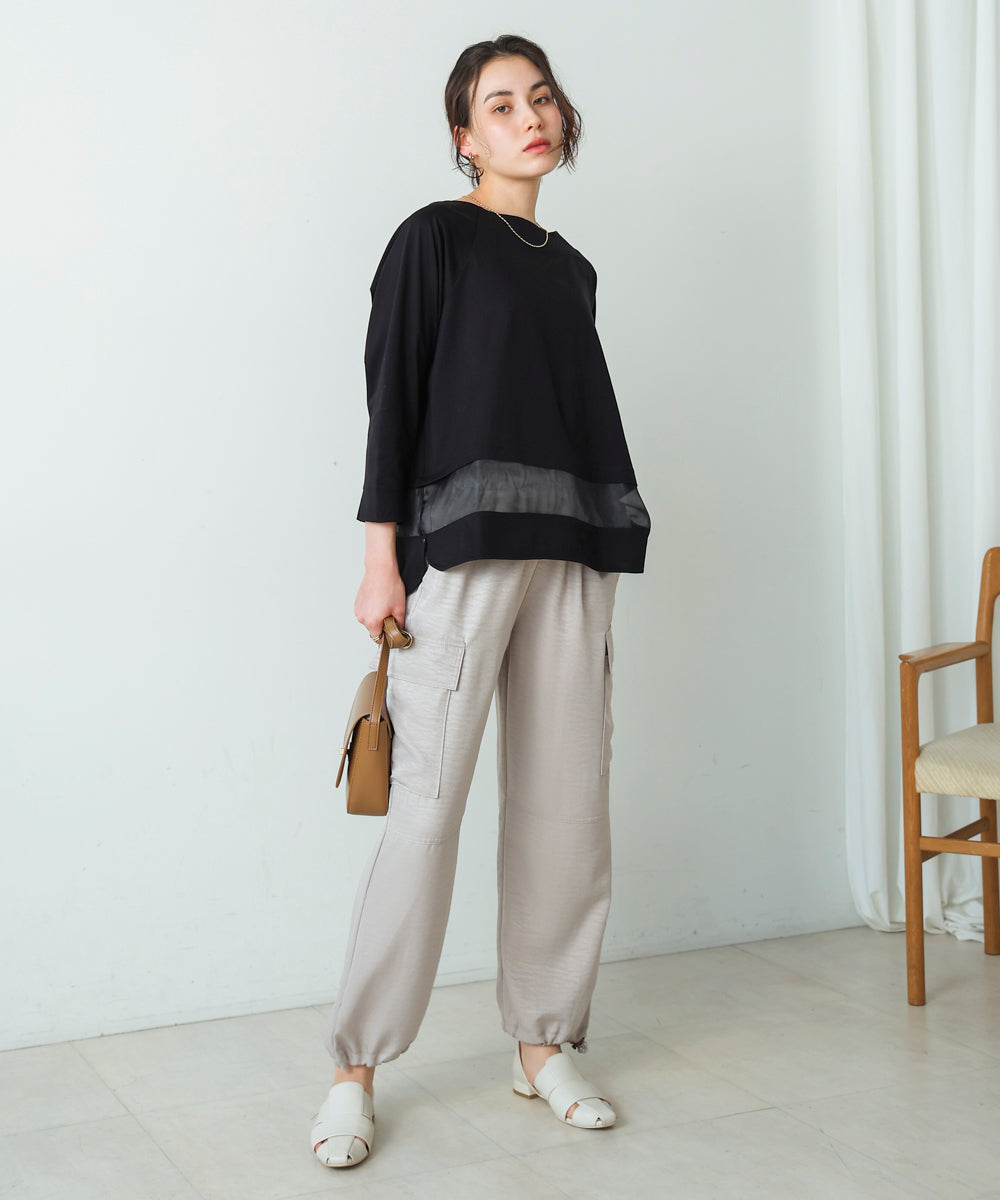 Ｗシルケットシアーラインプルオーバー