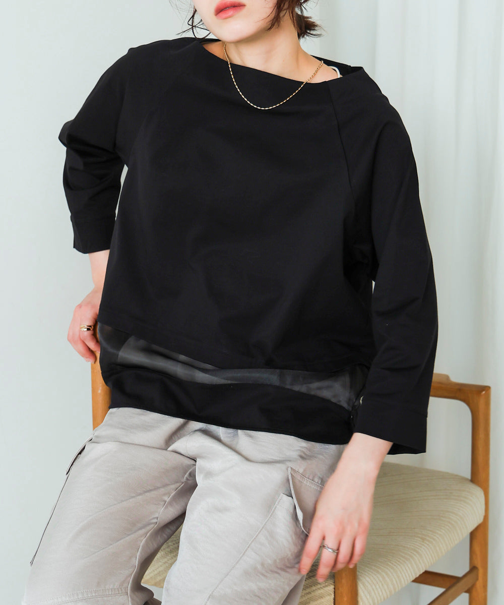 Ｗシルケットシアーラインプルオーバー