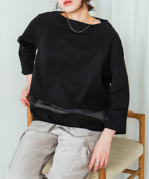 Ｗシルケットシアーラインプルオーバー