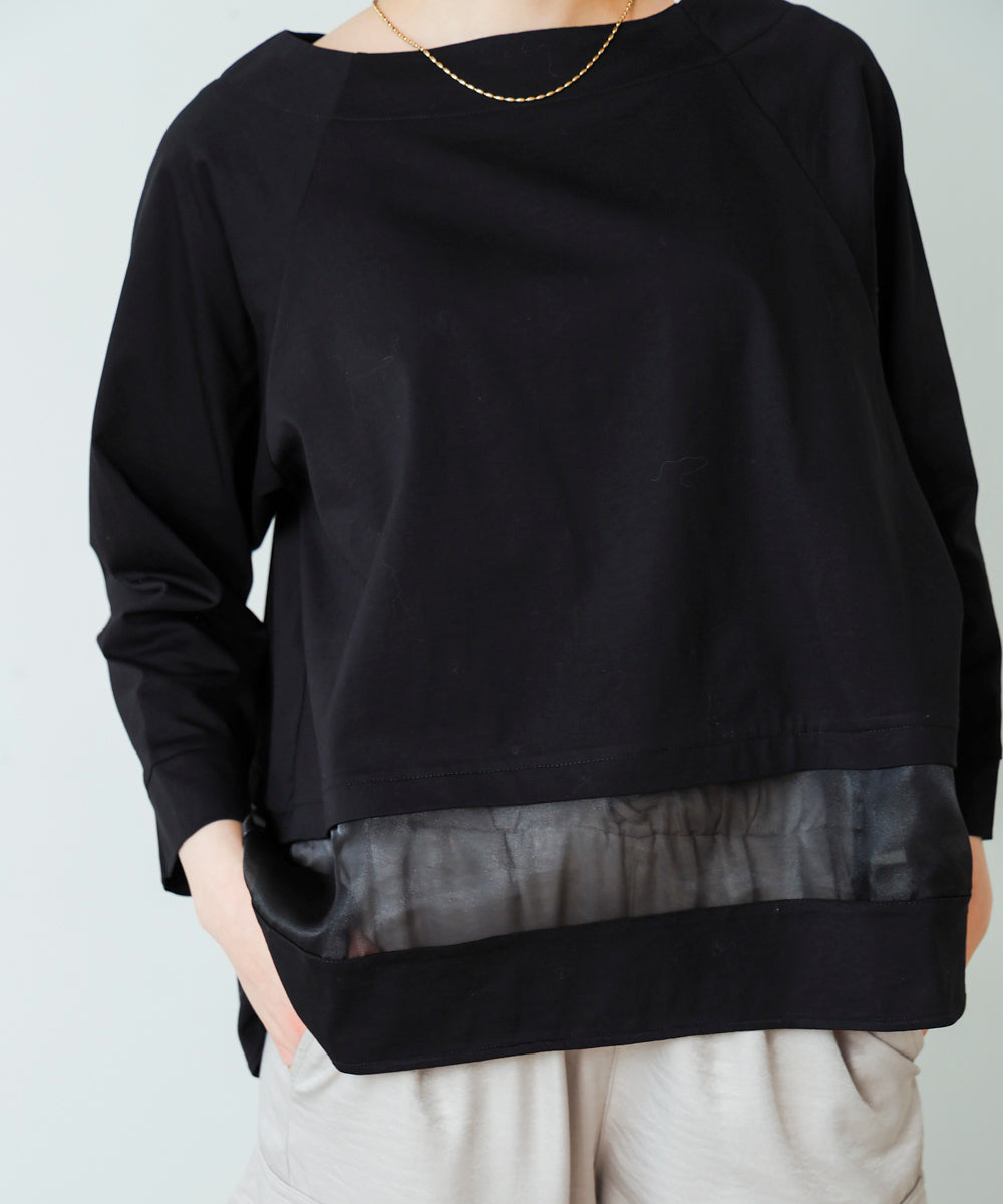 Ｗシルケットシアーラインプルオーバー