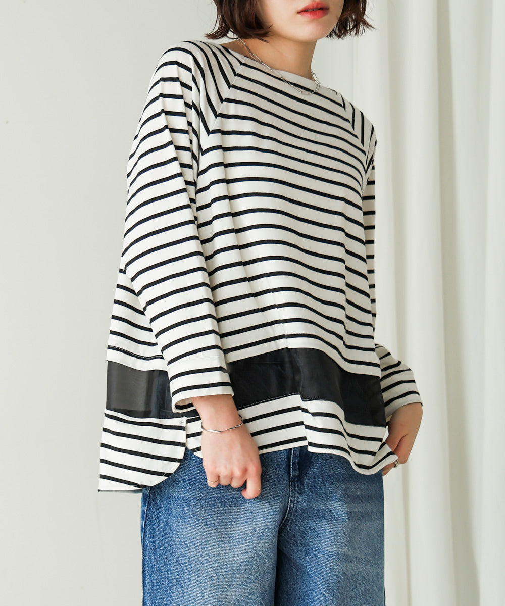 Ｗシルケットシアーラインプルオーバー
