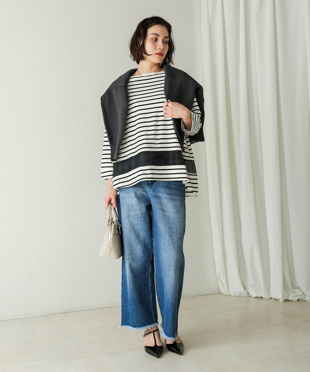 Ｗシルケットシアーラインプルオーバー