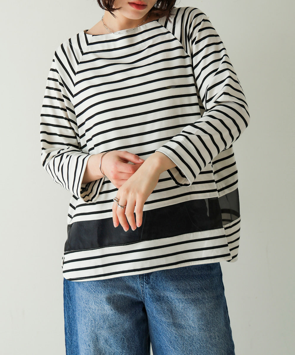 Ｗシルケットシアーラインプルオーバー