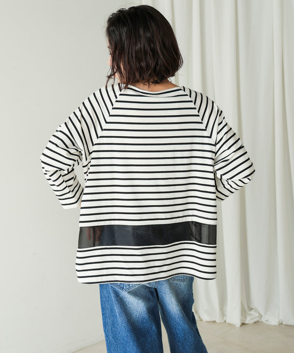 Ｗシルケットシアーラインプルオーバー